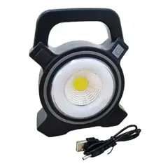 GENERICO - Linterna Led Solar Foco Recargable Plegable Camping Cargausb Blanco Negro