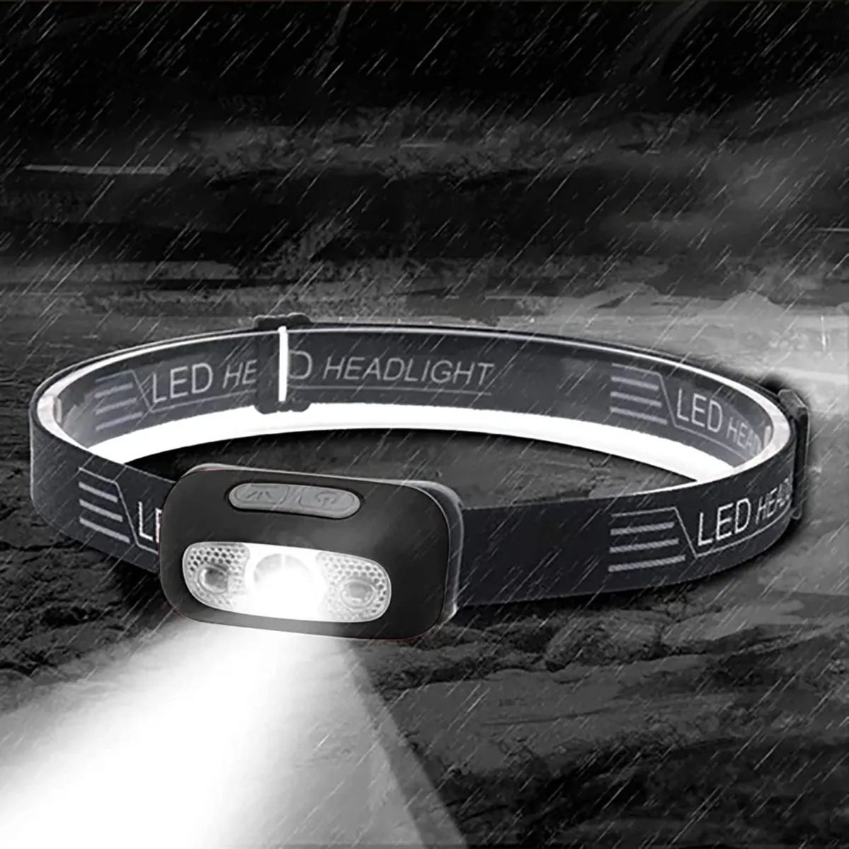 GENERICO - Linterna Frontal Led Brillante Luz Cabeza Con Sensor Blanco