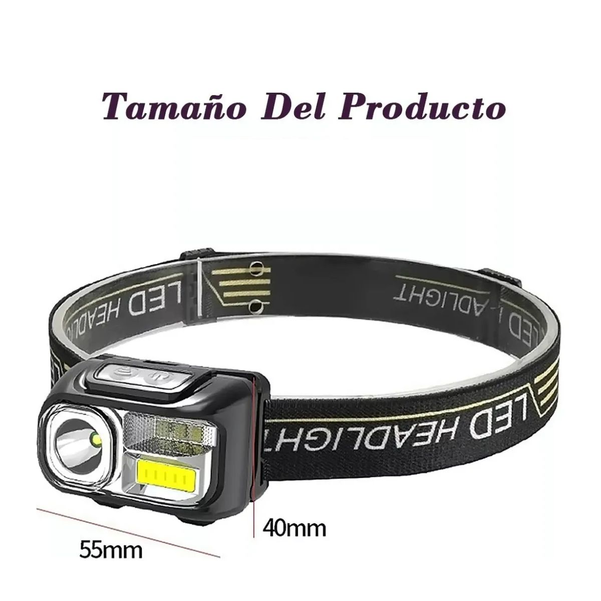 GENERICO - Linterna Cabeza Frontal Led Brillante Luz Camping Lampara