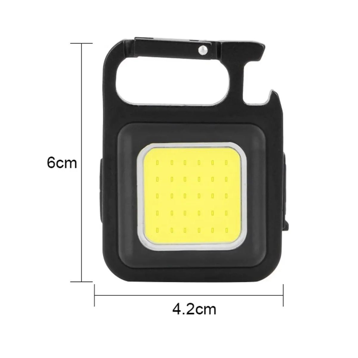 GENERICO - 3x Linterna Led Cob - Llavero Gancho Mosquetón Mini Light Blanco