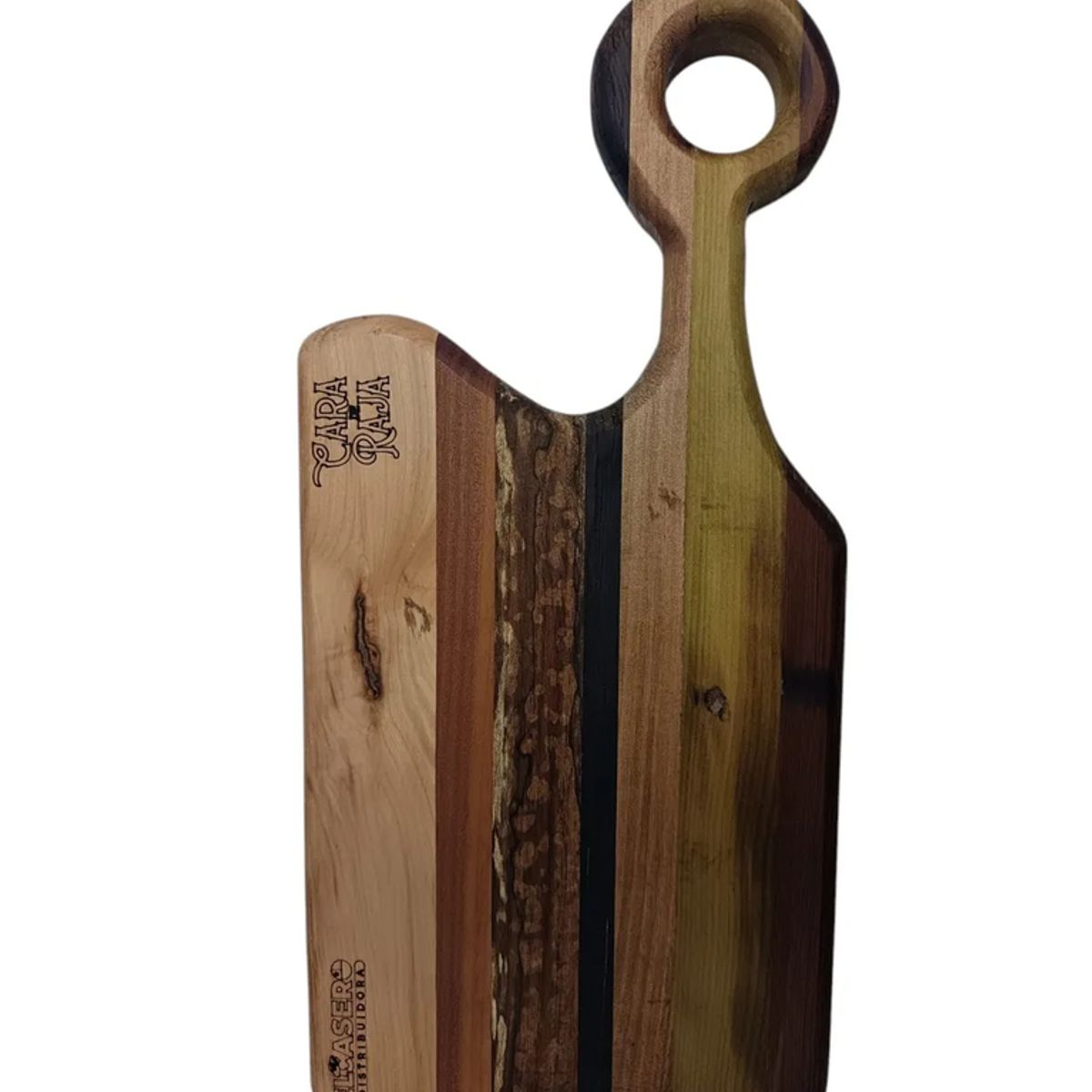 GENERICO - Tabla De Picoteo Insolente Rectangular 39x17 Cm Cara De Raja Lisa Marrón