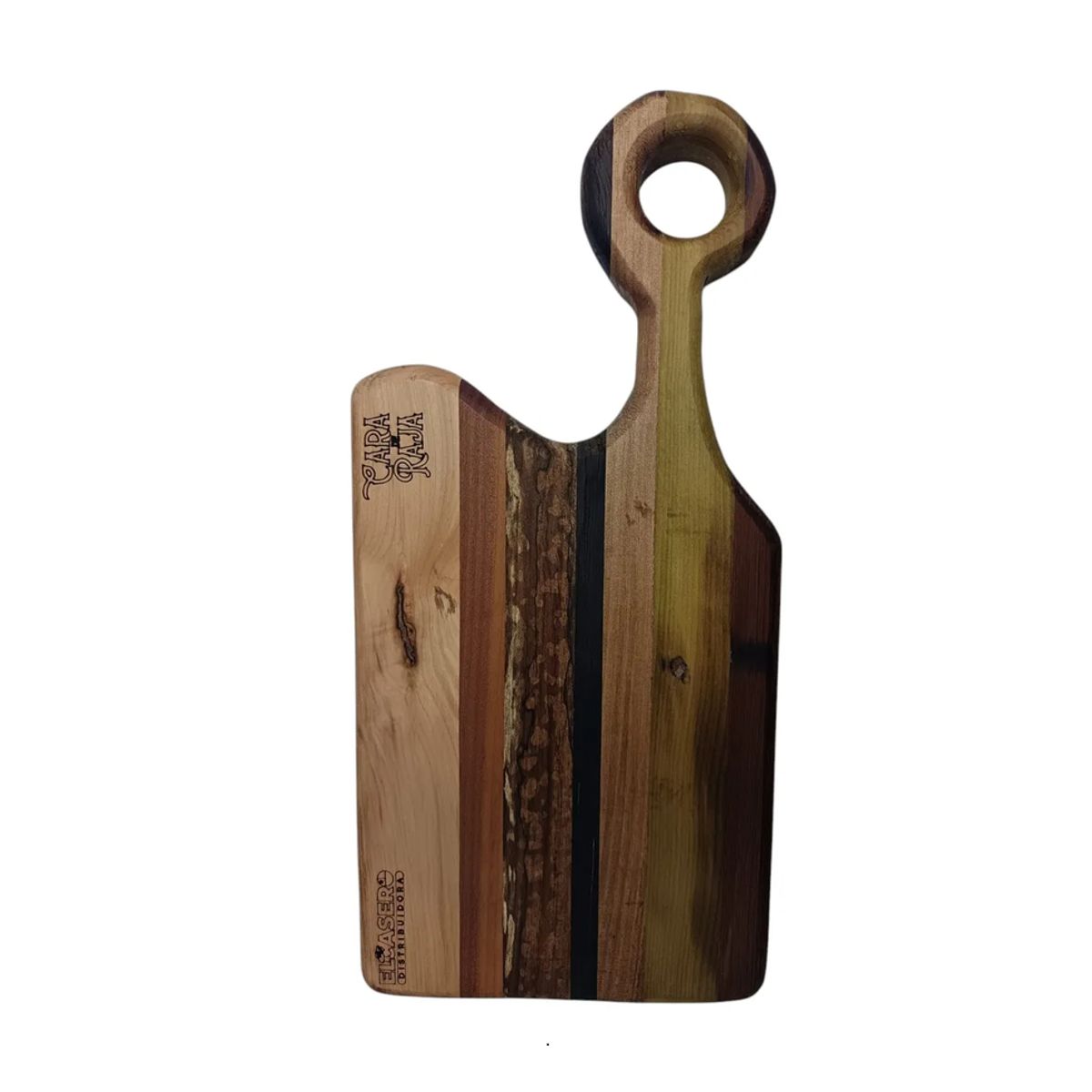 GENERICO - Tabla De Picoteo Insolente Rectangular 39x17 Cm Cara De Raja Lisa Marrón