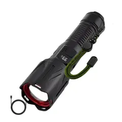 GENERICO - 12000lm Linterna Led Táctica Recargable Con Sirena