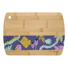 GENERICO - Tabla De Cortar Bamboo Flowers Keep 23x33 Parrilla Cocina 33x23