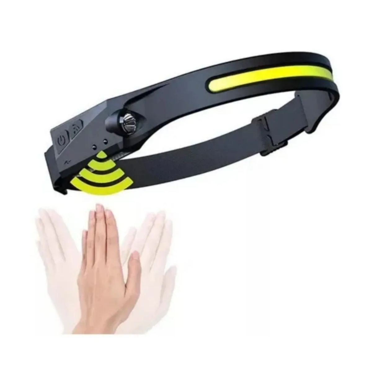 GENERICO - Linterna Led Cintillo Con Sensor Montado En La Cabeza Blanco Negro