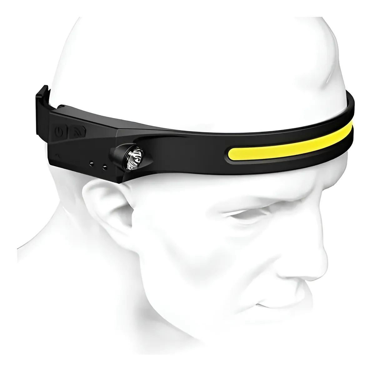 GENERICO - Linterna Led Cintillo Con Sensor Montado En La Cabeza Blanco Negro