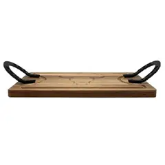 GENERICO - Tabla De Cortar Wayu De Madera Limited Small 40x26x03cm Tabla Herradura Wayu Limited Small Café