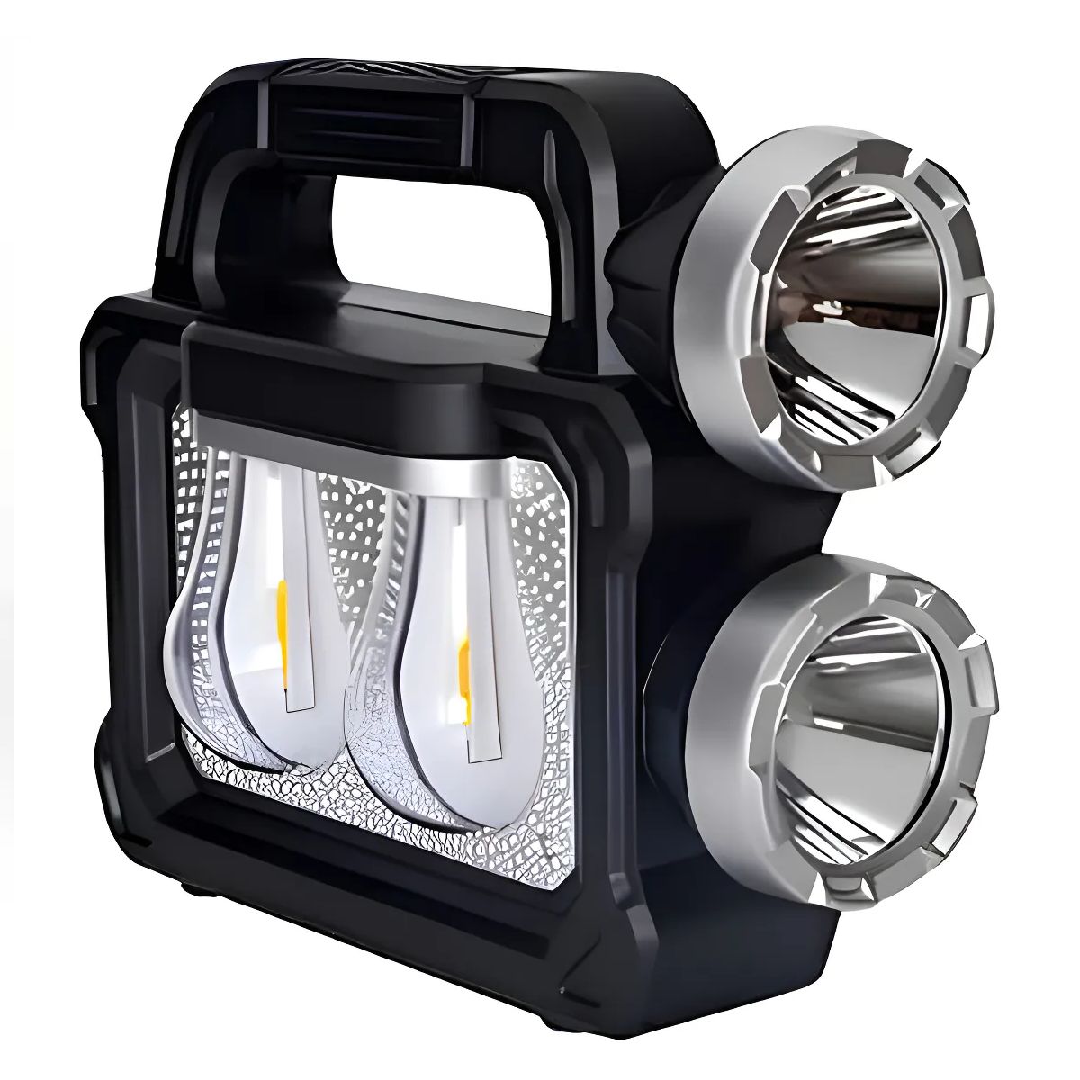 GENERICO - Linterna Led Recargable Solar Usb Cazador Potente 7718 Negro Blanco