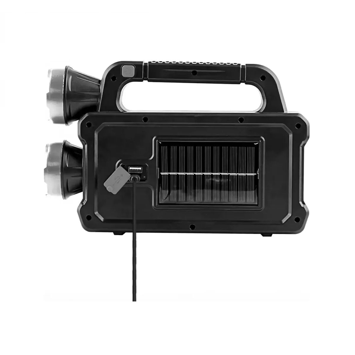 GENERICO - Linterna Led Recargable Solar Usb Cazador Potente 7718 Negro Blanco