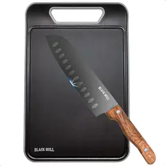 GENERICO - Set Tabla De Picar+cuchillo Santoku Cuchillo Carnicero Tabla