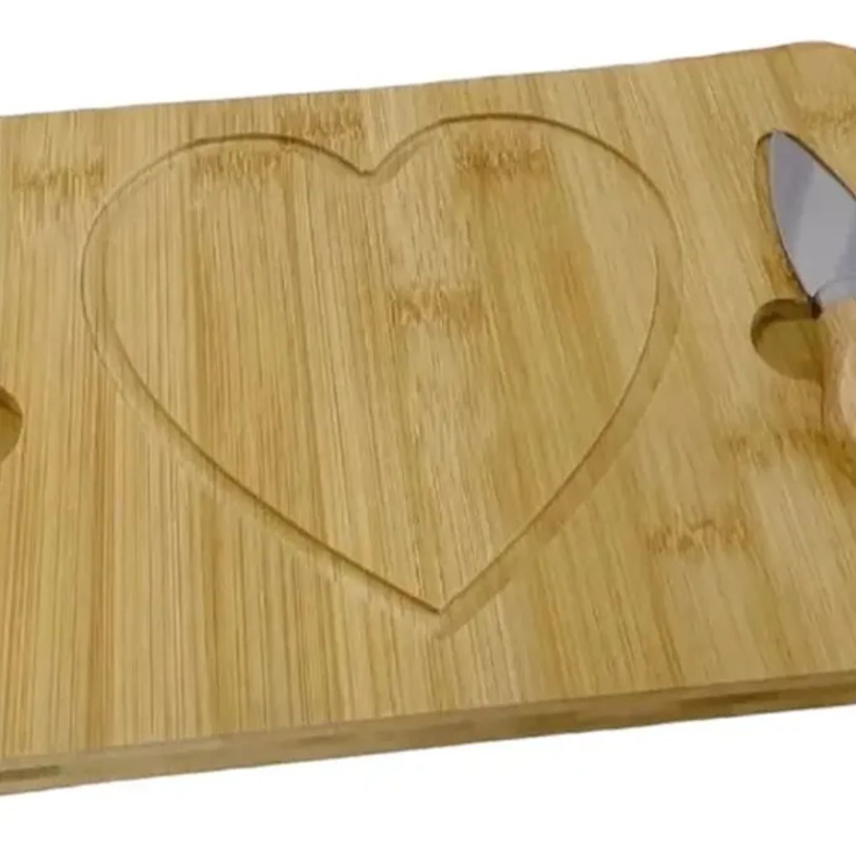 GENERICO - Tabla De Picar Rectangular Madera Genérica 29x19 Cm Tabla Corazon Marrón Claro