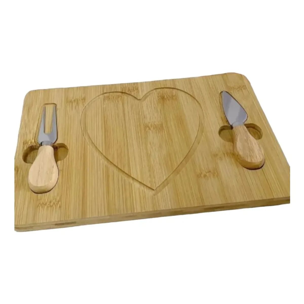 GENERICO - Tabla De Picar Rectangular Madera Genérica 29x19 Cm Tabla Corazon Marrón Claro