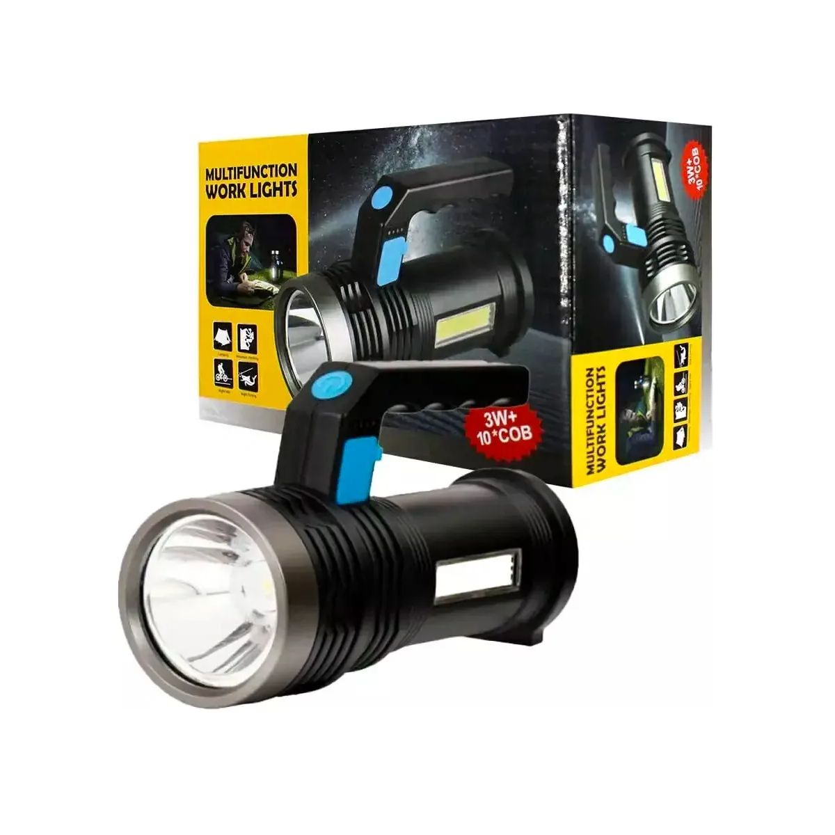 GENERICO - Linterna Tactica Led Multifunción Recargable Blanco