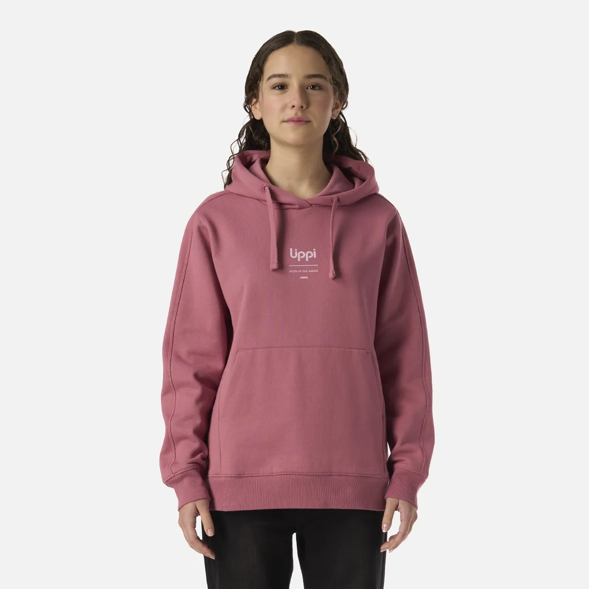 LIPPI - Polerón Teen Girl Ulmo Mid Point Hoody Sweatshirt Rosa Oscuro Lippi
