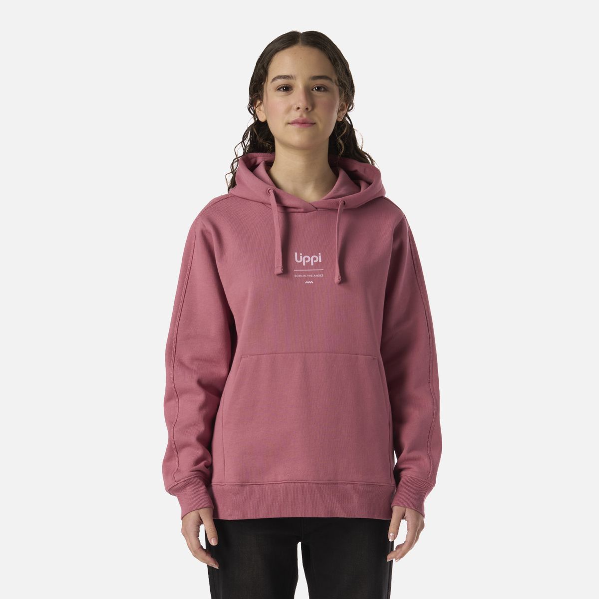 LIPPI - Polerón Teen Girl Ulmo Mid Point Hoody Sweatshirt Rosa Oscuro Lippi