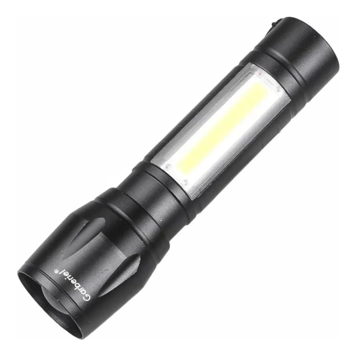 GENERICO - Lampara Táctica De Mano Pequeña Recargable Zoom Doble Luz Negro