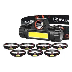 GENERICO - Linterna Frontal Recargable Foco Cabeza Linterna Minera X8 Blanco Negro