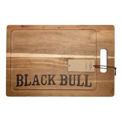 GENERICO - Tabla De Madera 45cm Blackbull Parrilla Tabla Madera 45cm Negro Balck Bull