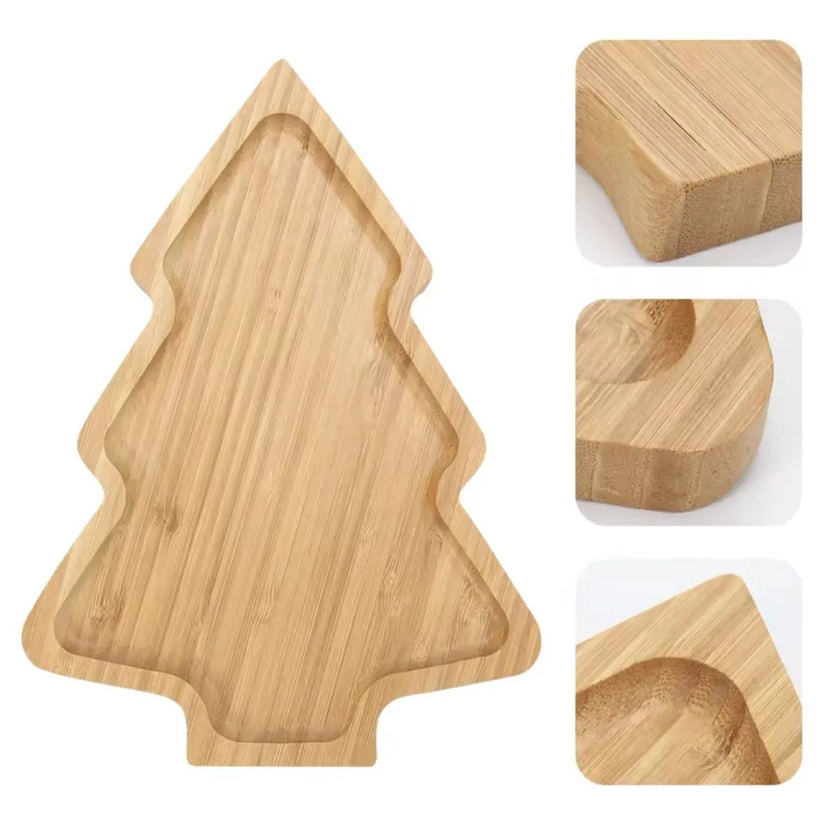 GENERICO - Tabla Picoteo Árbol Bambú Picnic Compartir Aperitivo 28cm