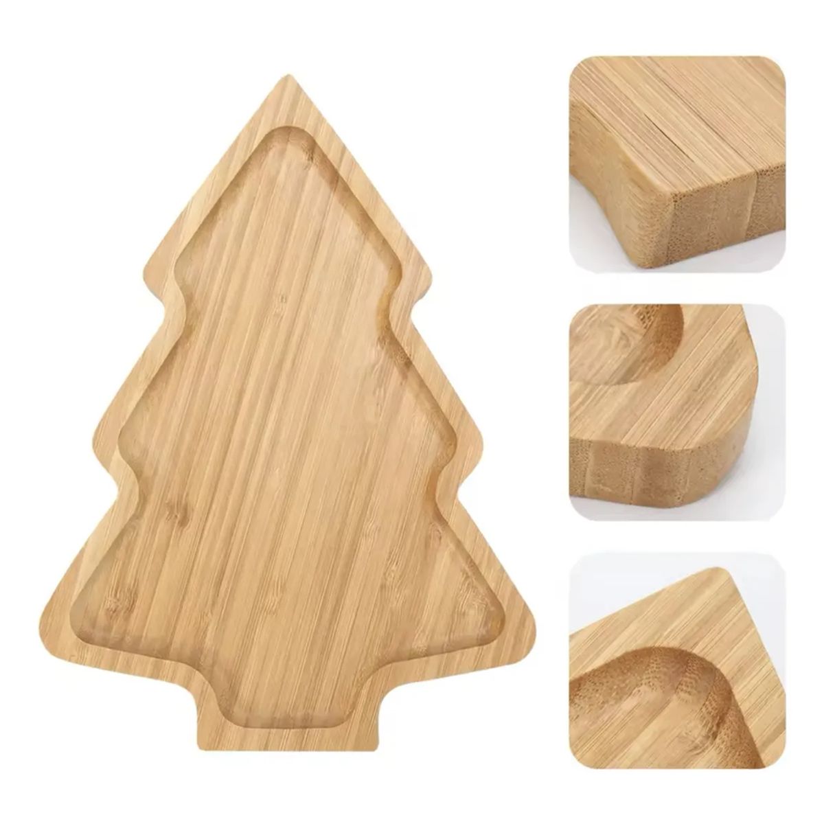 GENERICO - Tabla Picoteo Árbol Bambú Picnic Compartir Aperitivo 28cm