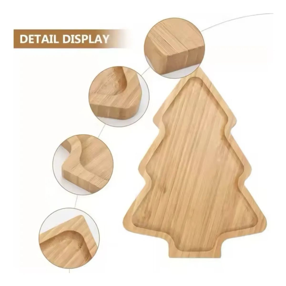 GENERICO - Tabla Picoteo Árbol Bambú Picnic Compartir Aperitivo 28cm