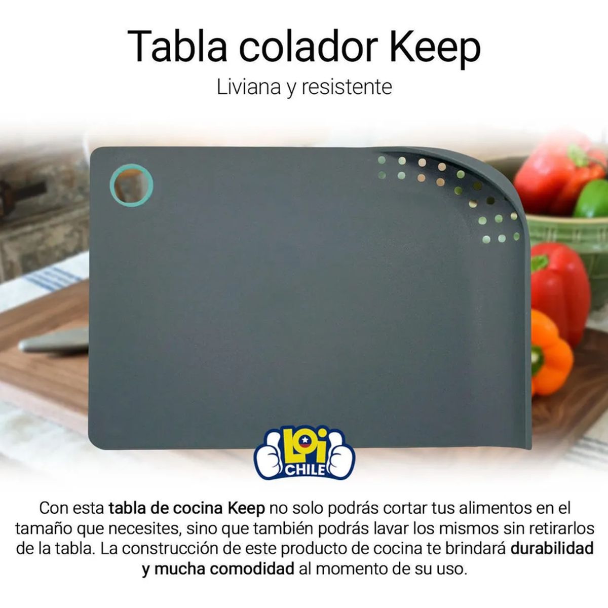 GENERICO - Tablas Para Cortar Alimentos Con Colador Keep Cocina