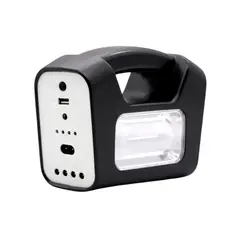 GENERICO - Kit Emergencia Solar Panel Camping Linterna Led Ampolletas Blanco Negro