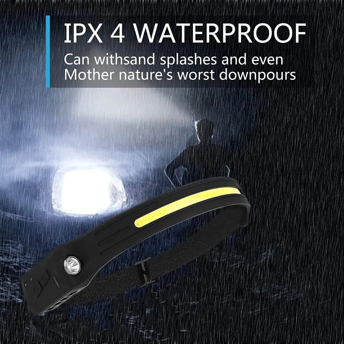 GENERICO - X2 Linterna Led Frontal De Cintillo Cabeza Es Recargable Negro Fría