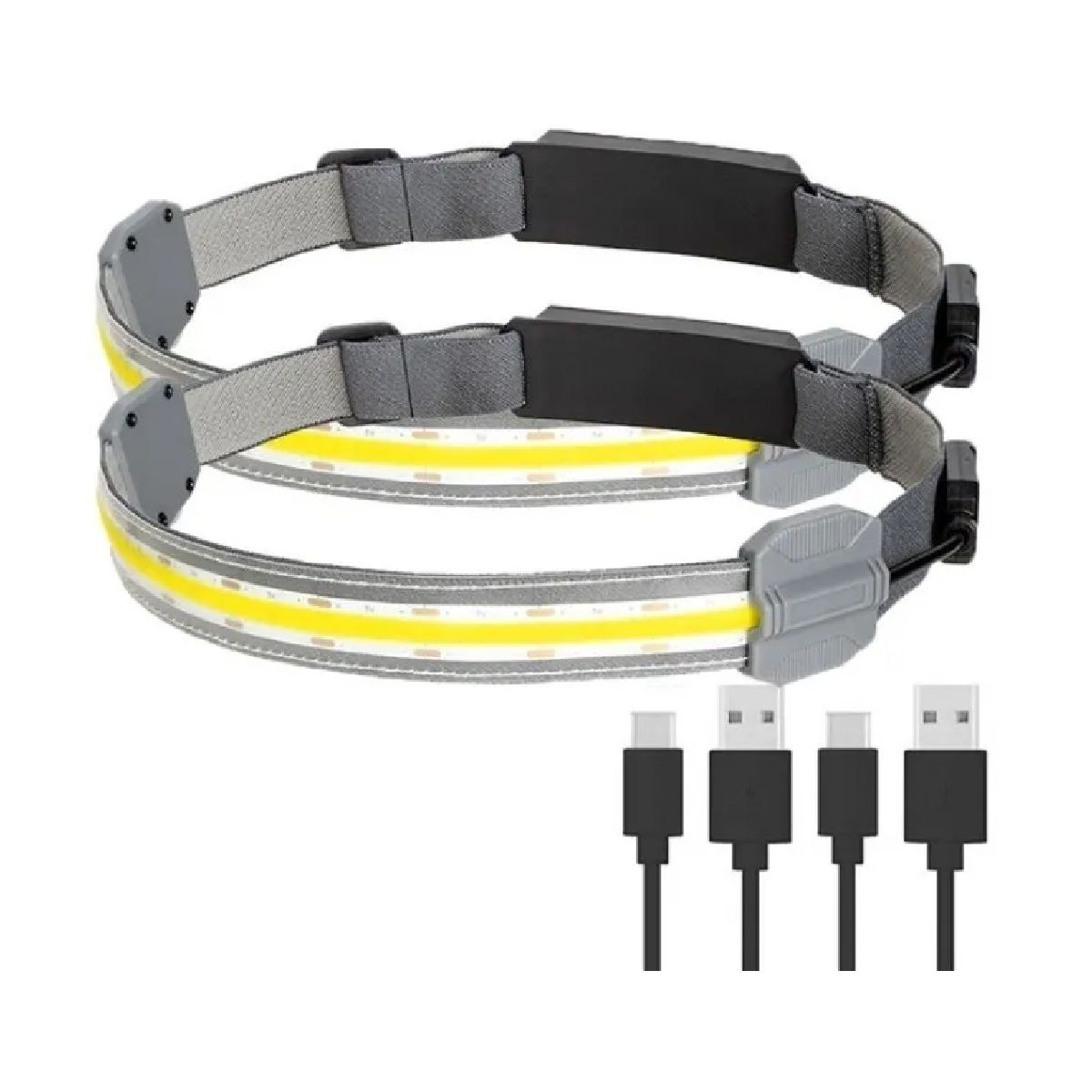 GENERICO - X2 Linterna Frontal Foco Minero Led Recargable 3 Modos Blanco