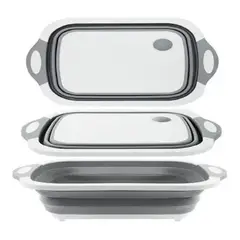 GENERICO - Tabla De Cortar 2 En 1 De Silicona Plegable Drenaje Cocina
