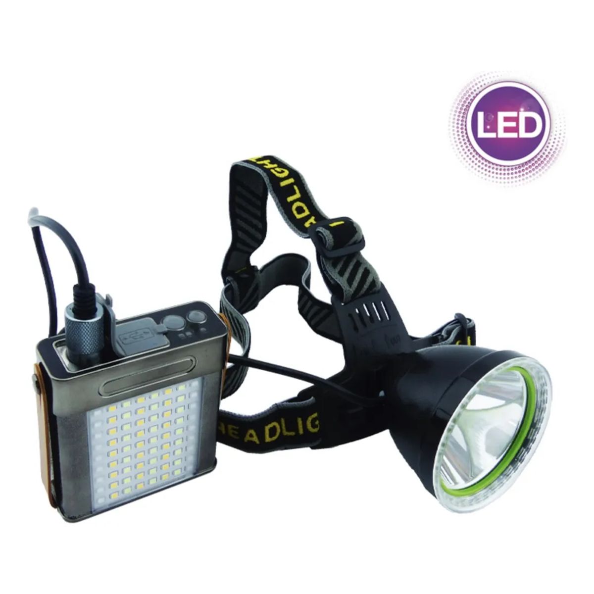 GENERICO - Linterna Tipo Minero 72 Mas 1 Led Zj-8002-b Agarre A Cintura Blanco Negro