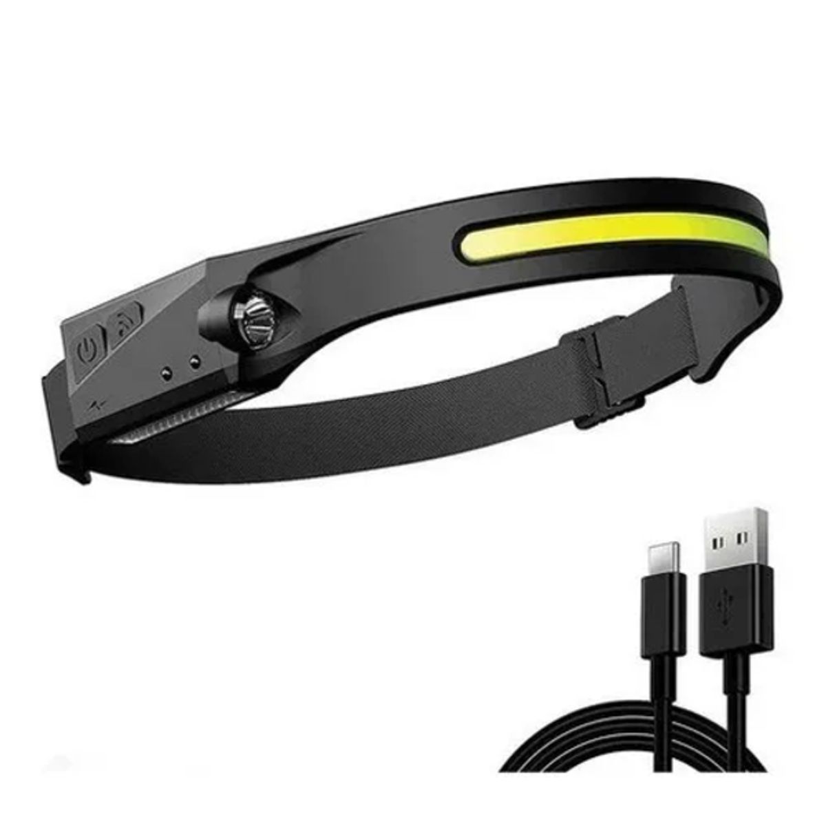 GENERICO - Linterna Cintillo Con Sensor Para Uso Frontal Cabeza 1 Tira Color De La Linterna Negro Color De La Luz Blanca Blanco