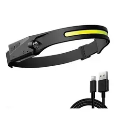 GENERICO - Linterna Cintillo Con Sensor Para Uso Frontal Cabeza 1 Tira Color De La Linterna Negro Color De La Luz Blanca Blanco