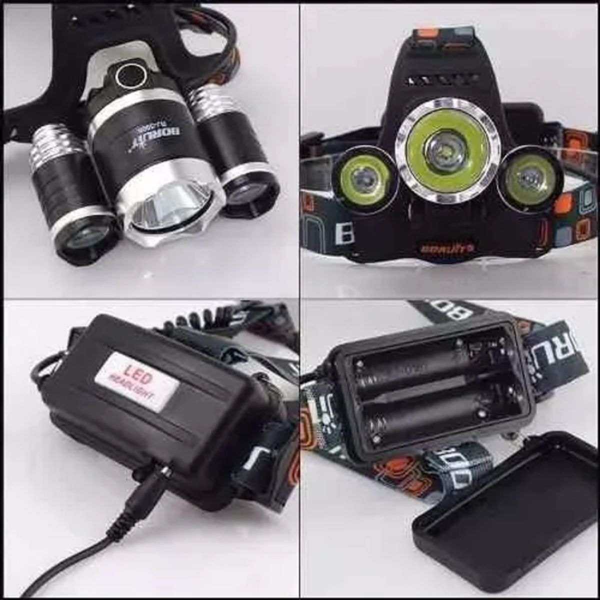 GENERICO - Pack 3 Linterna Frontal 5000 Lumenes Led Minero