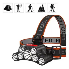 GENERICO - Linterna Minero Cabeza Recargable 7 Leds Potente 2 Baterias