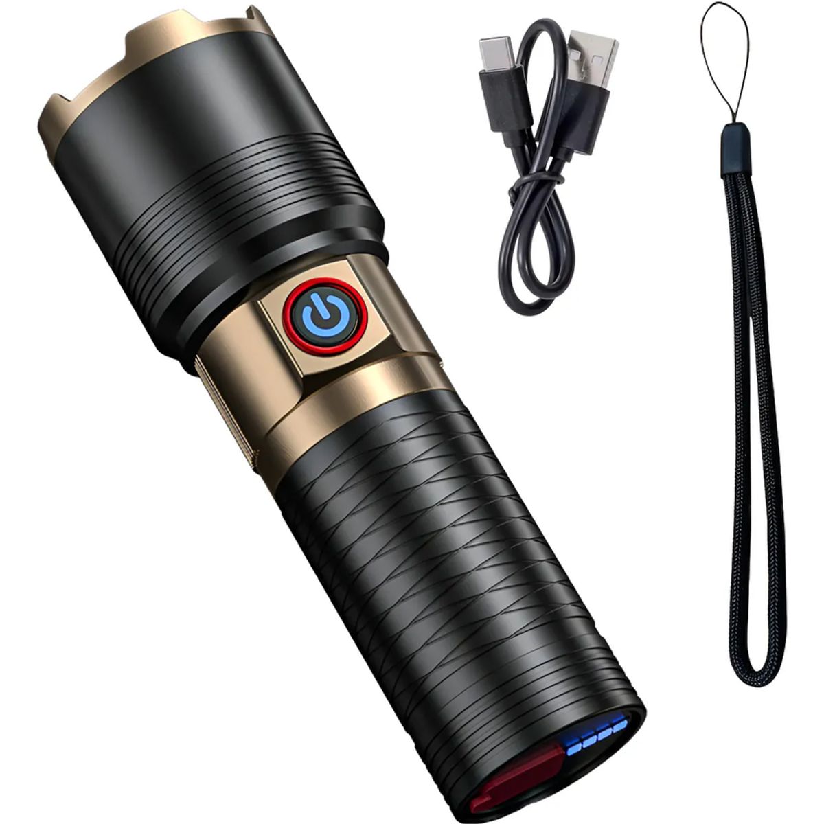 GENERICO - Potente Linterna Coba Con Haz De Luz Tipo Laser Para 2000m Blanca Negro