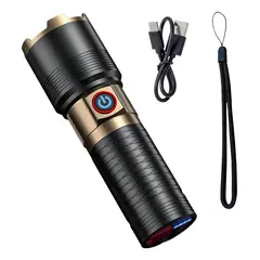 GENERICO - Potente Linterna Coba Con Haz De Luz Tipo Laser Para 2000m Blanca Negro