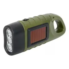 GENERICO - Linterna Outdoor Recargable Con Dinamo Y Por Energia Solar