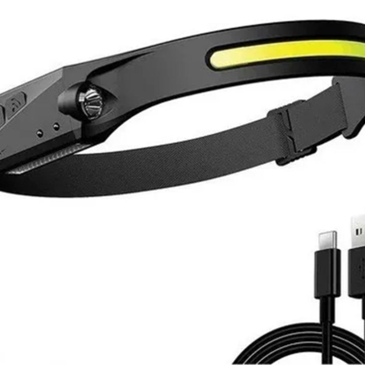 GENERICO - Linterna Cintillo Con Sensor Para Uso Frontal Cabeza 1 Tira Blanco Negro