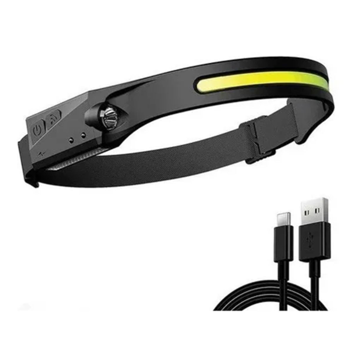 GENERICO - Linterna Cintillo Con Sensor Para Uso Frontal Cabeza 1 Tira Blanco Negro
