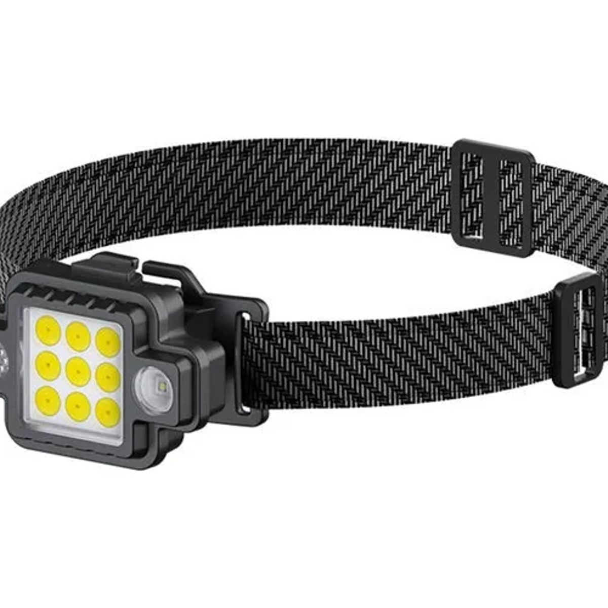 GENERICO - Linterna Led Cintillo Con Llavero Usb Para Acampar Blanco Negro