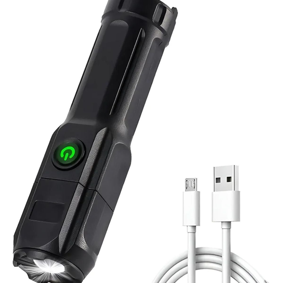 GENERICO - Linterna Led Tactica Recargable De Mano Zoom 500mts Usb