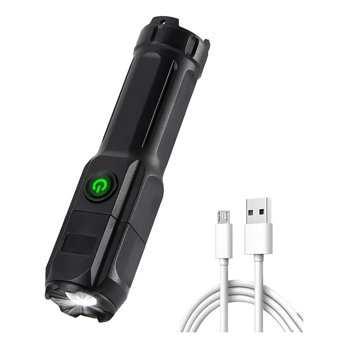 GENERICO - Linterna Led Tactica Recargable De Mano Zoom 500mts Usb