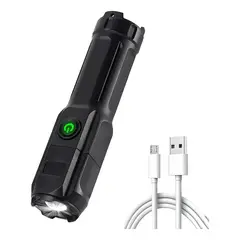GENERICO - Linterna Led Tactica Recargable De Mano Zoom 500mts Usb