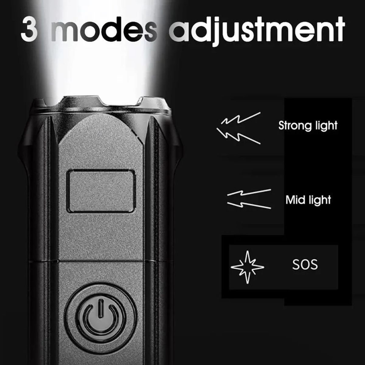 GENERICO - Linterna Led Tactica Recargable De Mano Zoom 500mts Usb