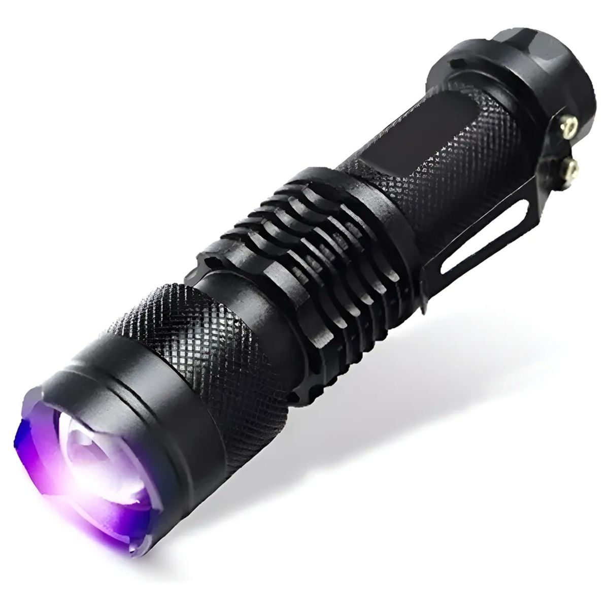 GENERICO - Linterna Uv Ultravioleta Led  Con Zoom Usa Pilla Aa Metal Violeta Negro