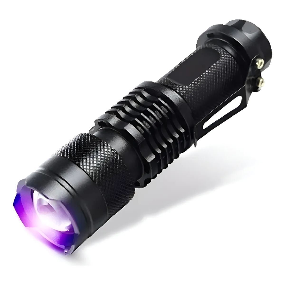 GENERICO - Linterna Uv Ultravioleta Led  Con Zoom Usa Pilla Aa Metal Violeta Negro