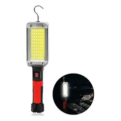 GENERICO - Linterna Led Portátil Linterna Mecánico Con Gancho Colgar Blanco Rojo