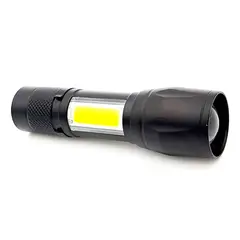 GENERICO - Mini Linterna Tactica Recargable Lampara Luz Led Aj Shop Blanco