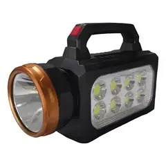 GENERICO - Linterna Camping De Mano Recargable Solar Alta Potencia Blanco Negro